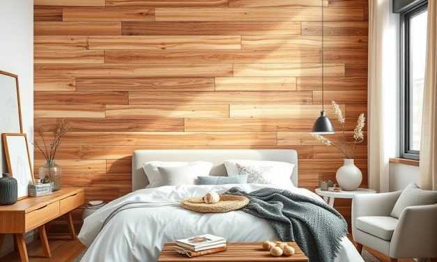 Drewniana ściana w sypialni: inspiracje, aranżacja i efekty wizualne