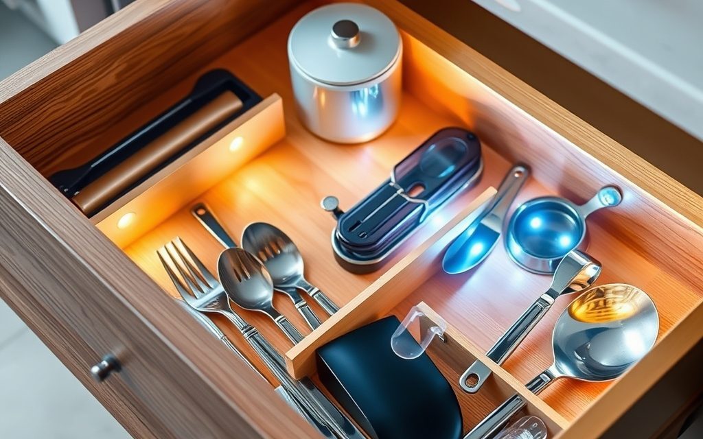 Oświetlenie szuflad i szaf kuchennych: jak wybrać i zamontować funkcjonalne i energooszczędne rozwiązania LED