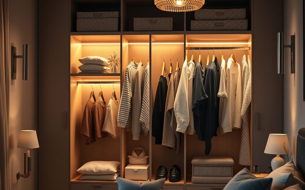 Oświetlenie do garderoby w sypialni: jak łączyć funkcjonalność z komfortem i estetyką przestrzeni