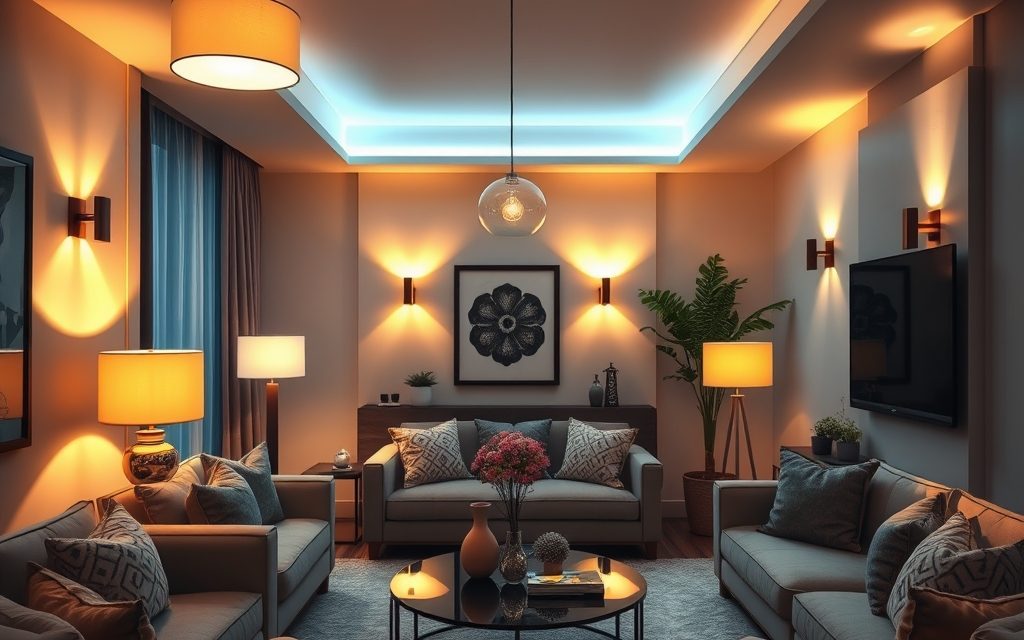 Sceny świetlne w salonie: jak zaplanować oświetlenie dostosowane do nastroju i funkcji przestrzeni