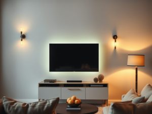 Oświetlenie przy telewizorze w salonie: jak poprawić komfort wzroku i klimat wnętrza