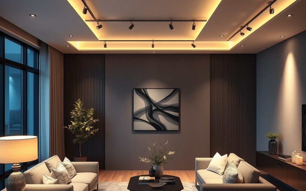 Oświetlenie szynowe do salonu: jak wybrać, zamontować i elastycznie dostosować światło do wnętrza