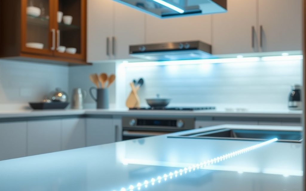 Oświetlenie blatu kuchennego: jak wybrać i zamontować funkcjonalne oraz estetyczne rozwiązania LED